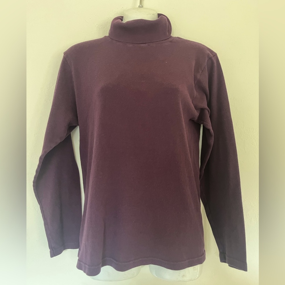 Alps Fine Women’s Apparel Sweater Pullover TurtleNeck Cotton Purple Large
